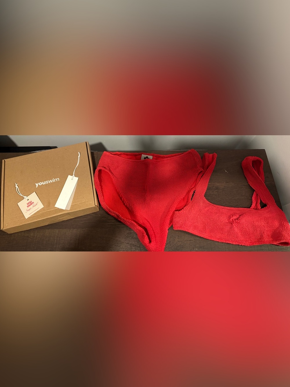 YouSwim x Lisa Says Gah! Aplomb Two-Piece Swimsuit Pimento Red Stretch I - Picture 3 of 12